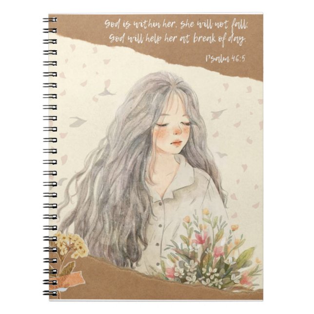 She will not Fall Vintage Themed Notebook (Front)