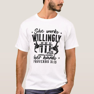 She Works Willingly Lab Tech Laboratory Technician T-Shirt