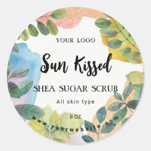 Shea butter scrub botanical label template  