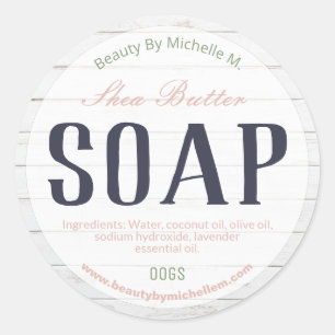 Shea Butter White Wood Soap Labels