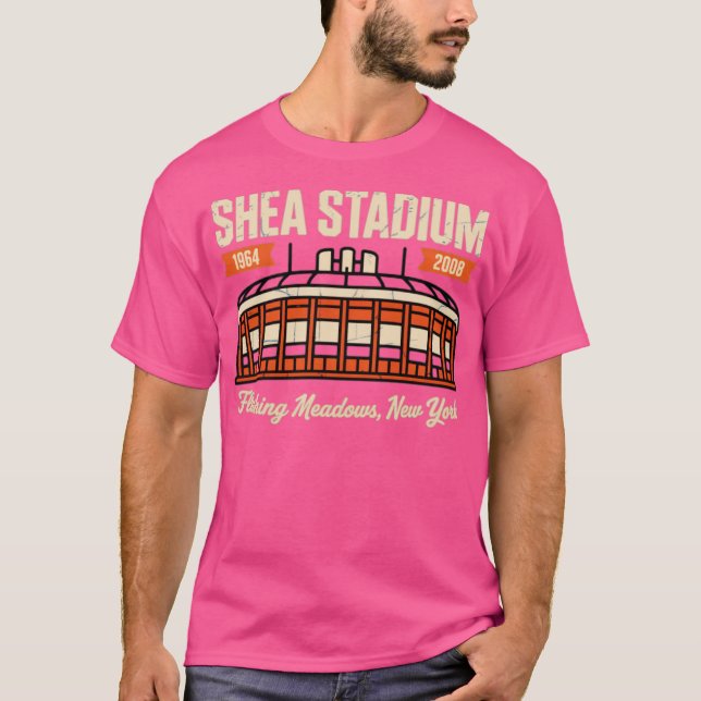 Shea Stadium Flushing Meadows, NY Retro Baseball T-Shirt (Front)