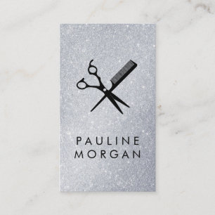 Shear and Comb Elegant Glitter Business Card