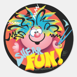 SHEAR FUN ©StyleStickers™ Classic Round Sticker