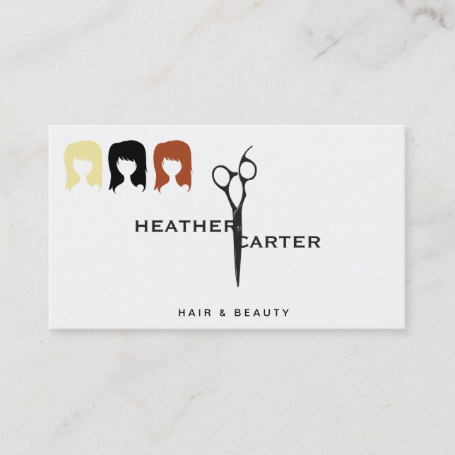 Shear Modern Blonde Brunette Redhead Appointment Card (Front)