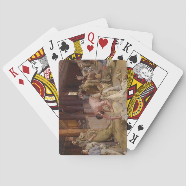 Shearing the Rams (Australian Art) (Tom Roberts) Playing Cards (Back)