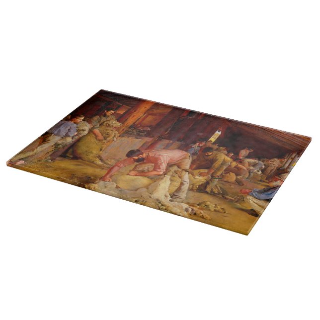 Shearing the Rams Tom Roberts 1890 Australian Art  Cutting Board (Corner)