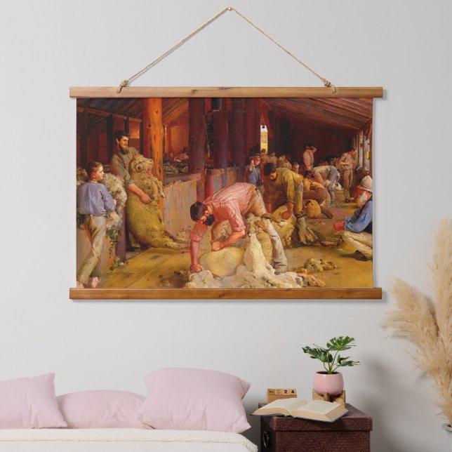 Shearing the Rams Tom Roberts 1890 Hanging Tapestry (Bedroom)