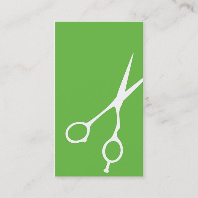 Shears Barber/Cosmetologist Business Card (Green) (Front)