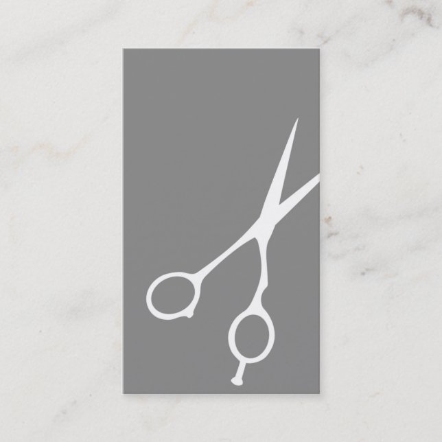 Shears Barber/Cosmetologist Business Card (Grey) (Front)