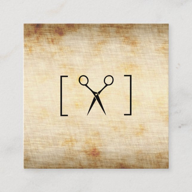Shears Bracket / Vintage Texture Square Business Card (Front)