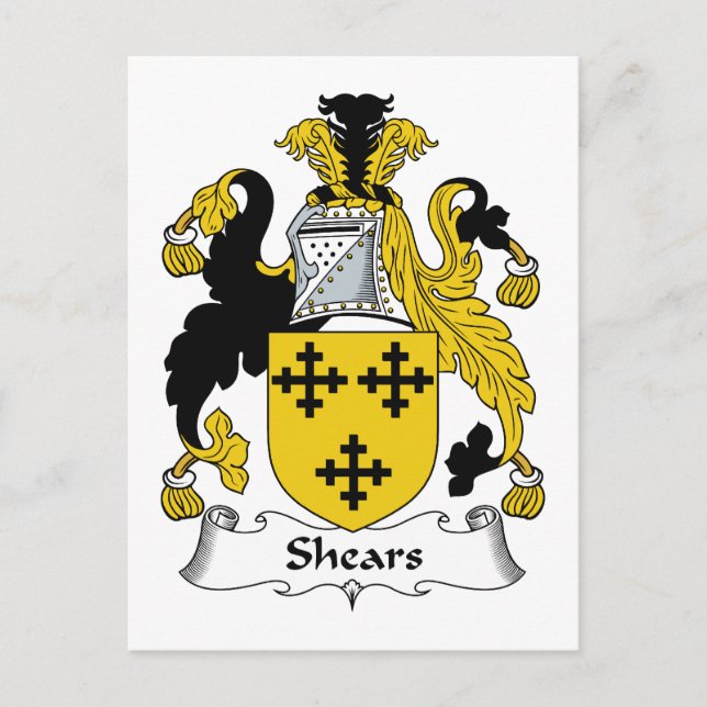 Shears Family Crest Postcard (Front)