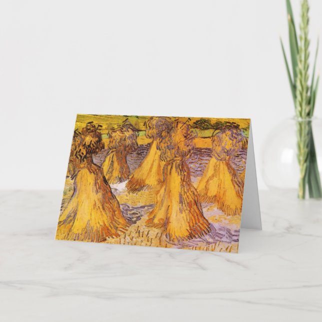 Sheaves of Wheat by Vincent van Gogh Card (Front)