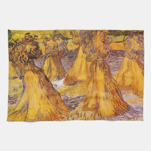 Sheaves of Wheat by Vincent van Gogh Tea Towel