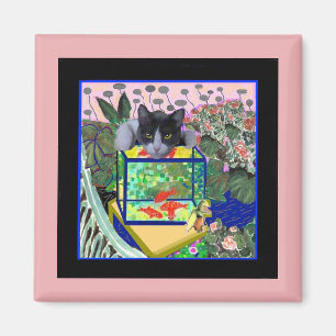 Sheba's Goldfish, Cat, Art Parody, Magnet