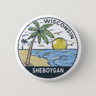 Sheboygan Wisconsin Vintage 6 Cm Round Badge