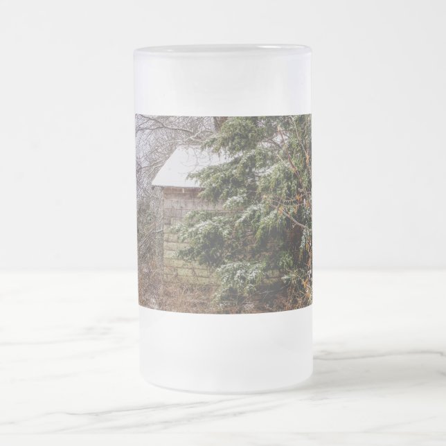 Shed Abandoned Frosted Glass Beer Mug (Center)