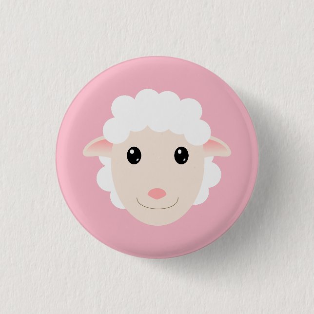 Sheep 3 Cm Round Badge (Front)