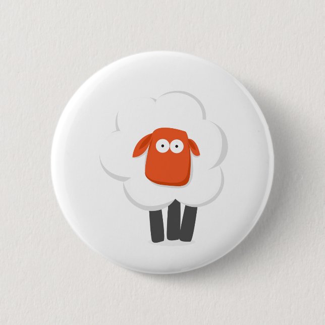 Sheep 6 Cm Round Badge (Front)