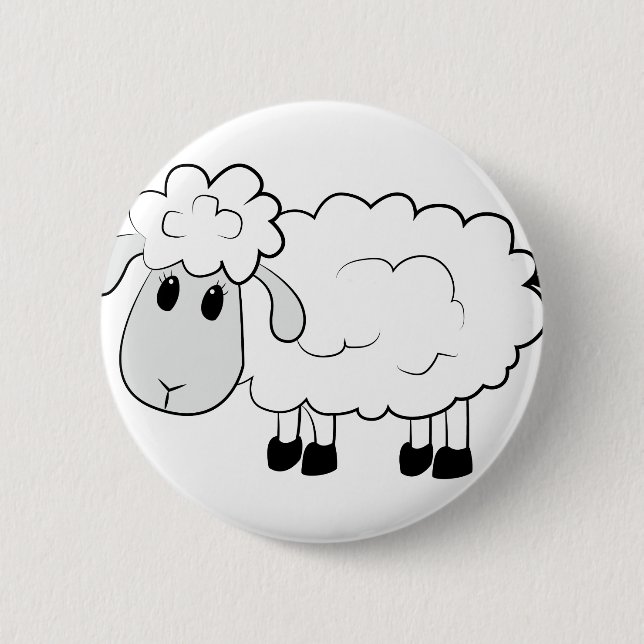 Sheep 6 Cm Round Badge (Front)