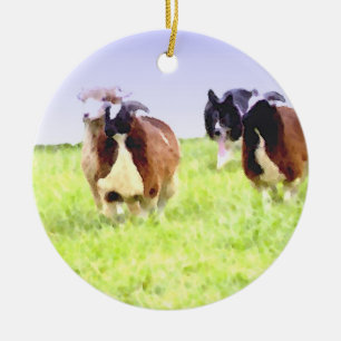 Sheep and border collie ornament