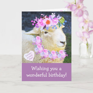 Sheep And Flowers Birthday For Mum Card