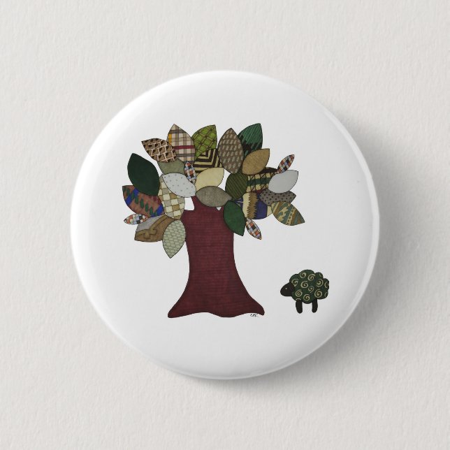 Sheep and Tree Button (Front)