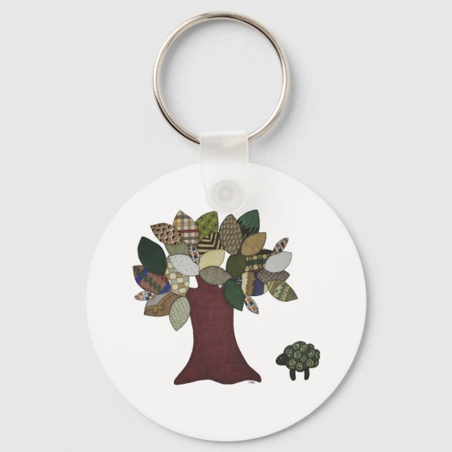 Sheep and Tree Keychain (Front)