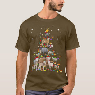 Sheep Animal Xmas Tree Lighting Sheep Christmas Tr T-Shirt