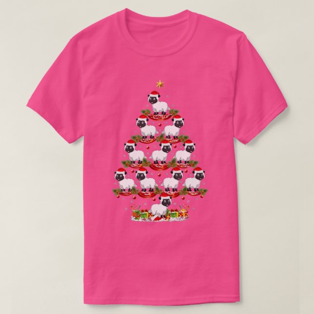Sheep Animal Xmas Tree Lighting Sheep Christmas Tr T-Shirt (Design Front)