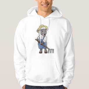 Sheep as Farmer with Rake & Hat Hoodie