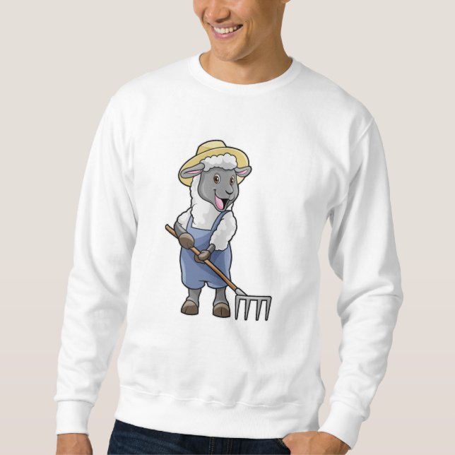Sheep as Farmer with Rake & Hat Sweatshirt (Front)