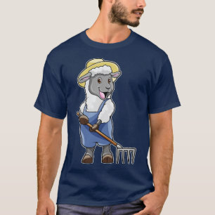 Sheep as Farmer with Rake Hat T-Shirt