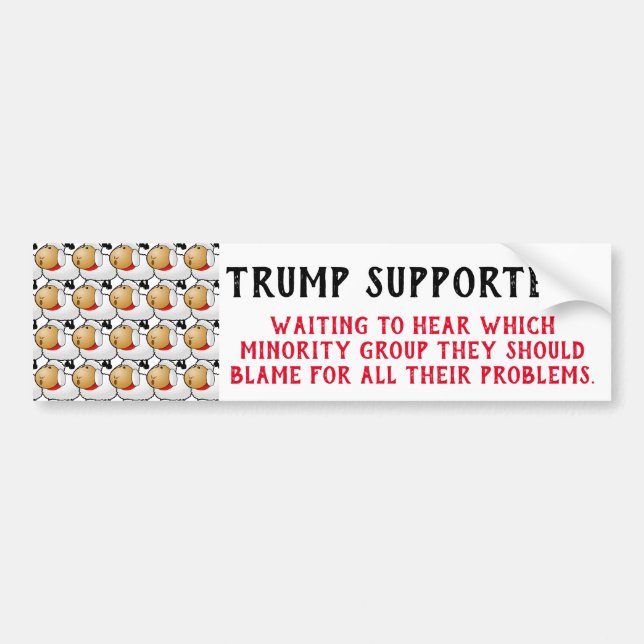 Sheep as Trump Supporters Bumper Sticker (Front)