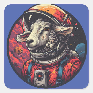 Sheep Astronaut's Square Sticker