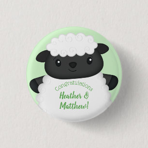 Sheep Baby Shower Farm 3 Cm Round Badge