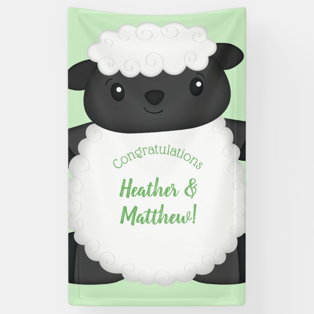 Sheep Baby Shower Farm Banner (Vertical)