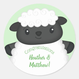 Sheep Baby Shower Farm Classic Round Sticker