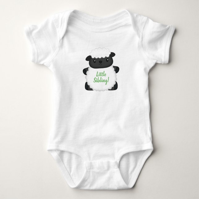Sheep Baby Shower Green Baby Bodysuit (Front)