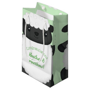 Sheep Baby Shower Green Small Gift Bag