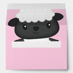 Sheep Baby Shower Pink Envelope