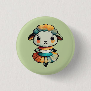 Sheep Ballerina 3 Cm Round Badge