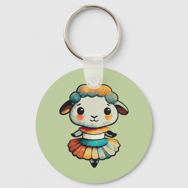 Sheep Ballerina Key Ring (Front)