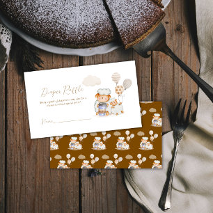 Sheep Balloon Coffee Diaper Raffle Baby shower Enclosure Card