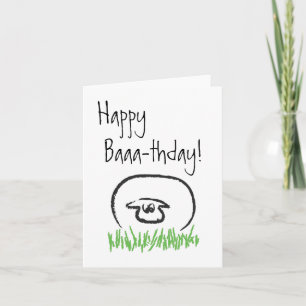 Sheep birthday card (Blank inside)