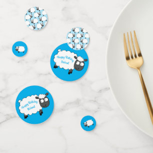 Sheep Birthday Party Cute Cartoon Confetti