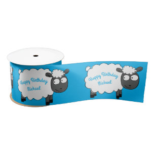 Sheep Birthday Party Cute Cartoon  Satin Ribbon