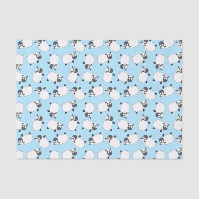 Sheep Birthday Party Cute Cartoon Tissue Paper (Front)