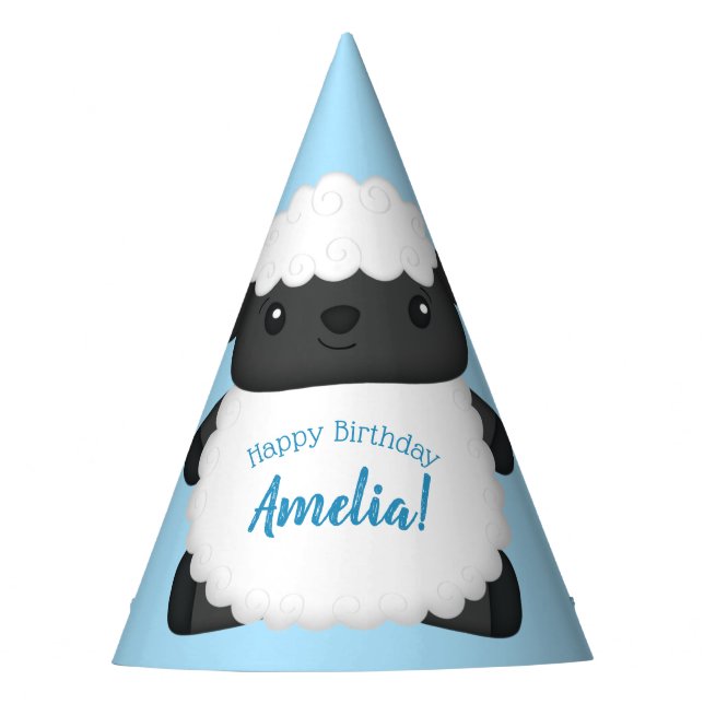 Sheep Birthday Party Hat (Front)