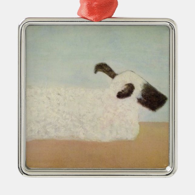 Sheep (by Milton Avery) Ceramic Ornament (Front)