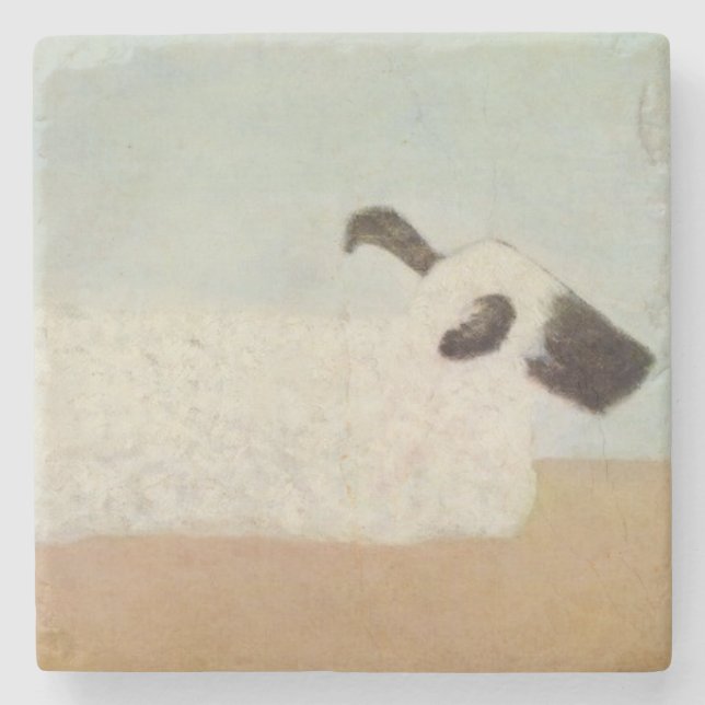 Sheep (by Milton Avery) Stone Coaster (Front)